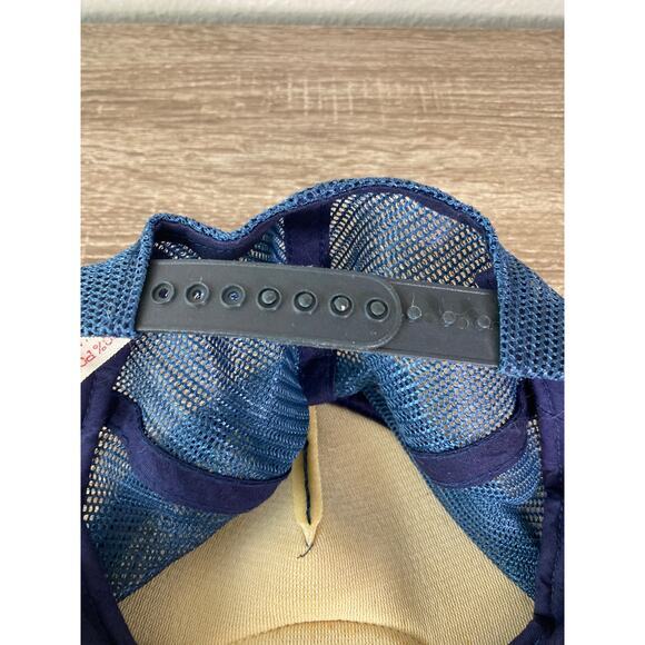 Vintage Blue Captain Snapback Hat Unisex Adjustable Nautical 80s Style - Picture 6 of 12